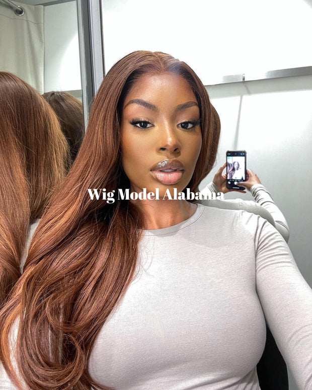 Wig Model Alabama - Medical Wigs Femperial - Black woman wearing long brown wig