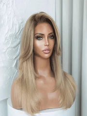 Warm Blond Face Framing Layers Wig Model New Jersey