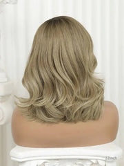 Ash Beige Blond Layered Bob Wig