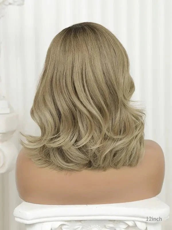 Ash Beige Blond Layered Bob Wig