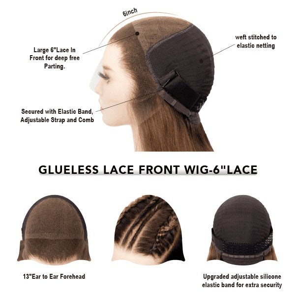 Coffee Brown Highlighted Shoulder Length Bob Wig