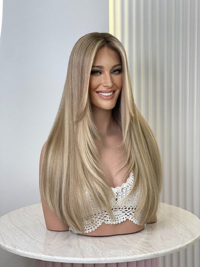 Dark Blond Balayage Face Framing Wig 2462