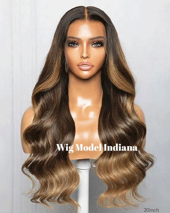 Wig Model Empire - Medical Wigs Femperial - Affordable lace top long coffee brown balayage wig 