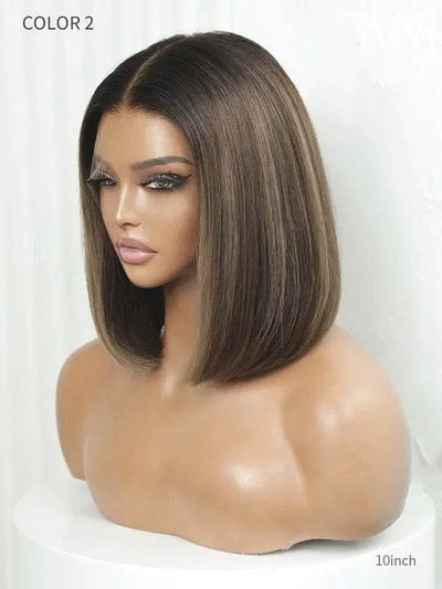 Femperial Medical Wigs Color Espresso Highlights Straight Bob Hair Cut Wig Model Cuba
