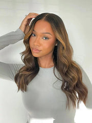 Face Framing  Caramel Highlights Wig Model Australia