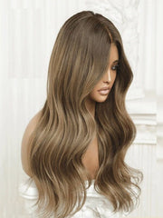 Latte Caramel Brown Balayage With Honey Blond Highlights Wig Model Georgia
