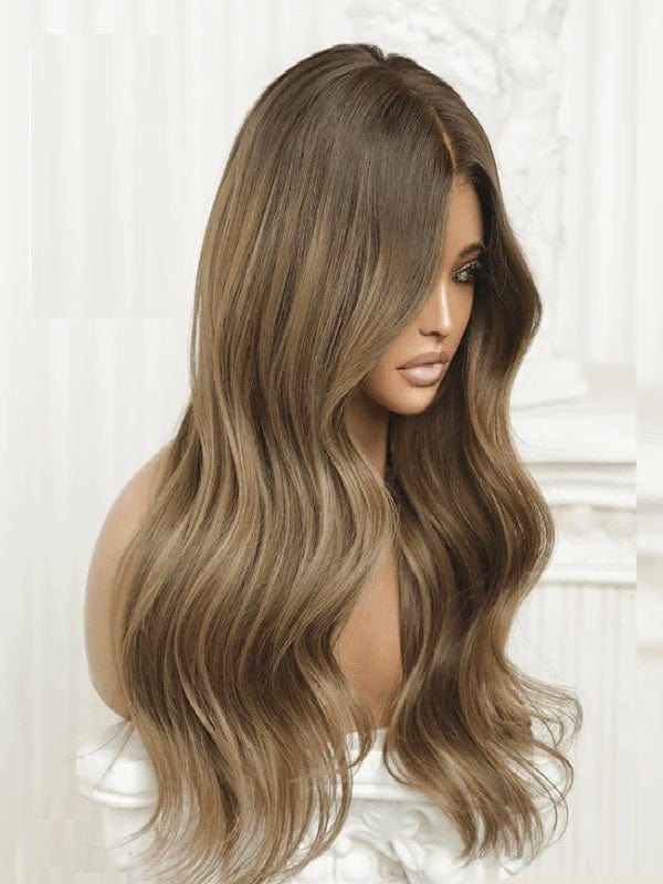 Latte Caramel Brown Balayage With Honey Blond Highlights Wig Model Georgia