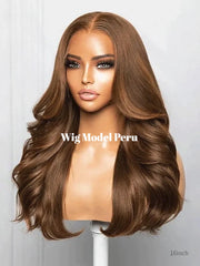 Wig Model Peru - Medical Wigs Femperial - Affordable Lace Front Nut Balayage Wig