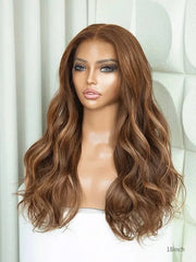 Wavy Caramel Brown Wig Model Alabama