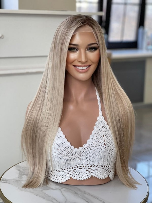 Wigs 2407 Cool Tone - Medical Wigs Femperial - super long platinum balayage lace front wig