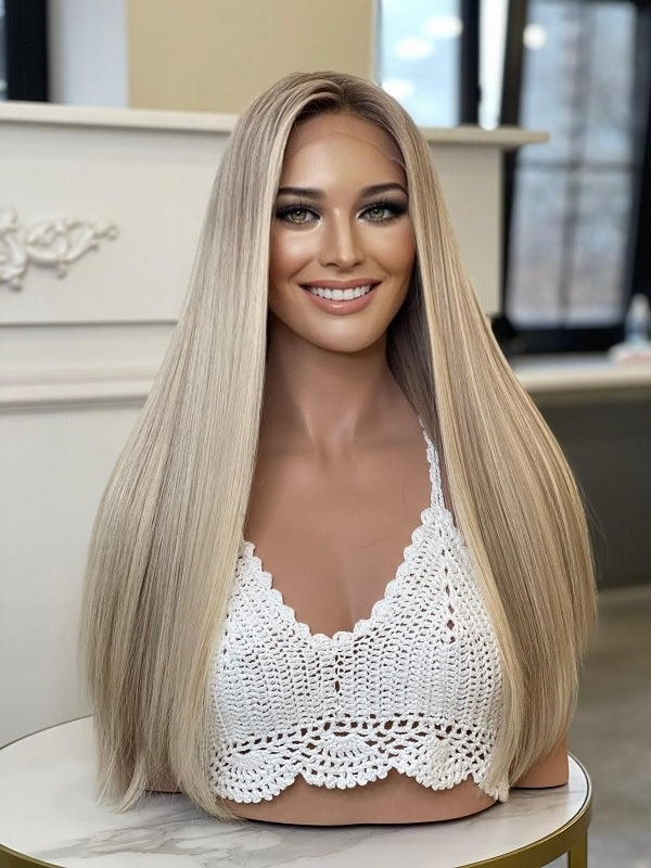 Wigs 2412 Cool Tone - Medical Wigs Femperial - Super Long Cold Blond Balayage Wig